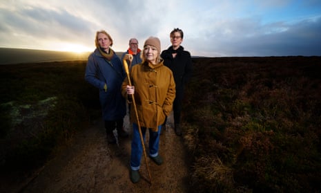 Souta Van Wick, Nick MacKinnon, Lydia Macpherson and Clare Shaw on Walshaw Moor