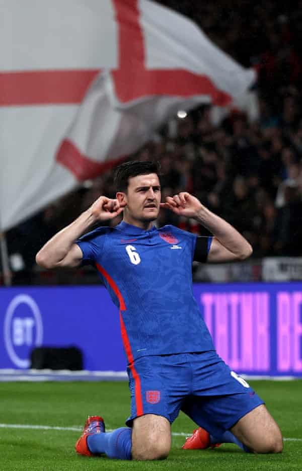 Kane emerges from soul-sickness to rediscover his thrilling, urgent best | England 2 Harry Maguire of England celebrates after scoring his side’s first goal.