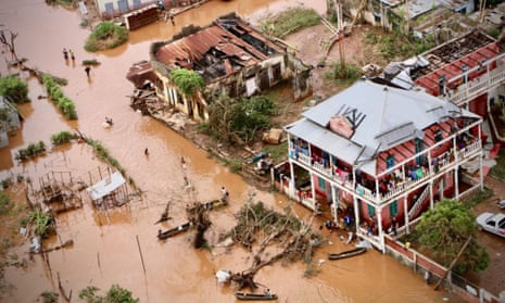 The flooded streets of Buzi, central Mozambique, after the passage of Cyclone Idai, 20 March 2019. 