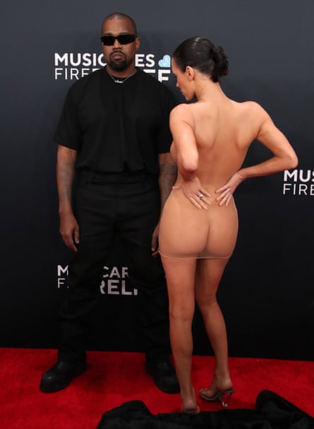 Bianca Censori arrives at the Grammys with her husband Kanye West, February 2025