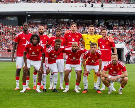 Manchester United players pose for a team photo