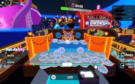 Coins are pushed out of gambling machine