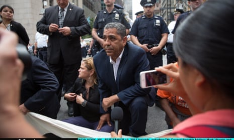 Adriano Espaillat on Fifth Avenue in New York in an action of civil disobedience near Trump Tower on September 19, 2017 in New York, calling attention to Donald Trump’s anti-immigration policies, including the rollback of special provisions for young undocumented immigrants known as “Dreamers”.