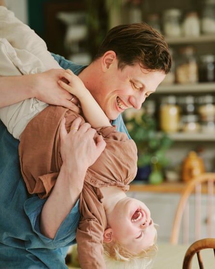 Luke Turner with his son.