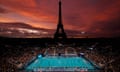 Blind football at the Stade Tour Eiffel during the Paralympics.