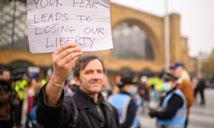 Anti-lockdown march, London, UK - 28 Nov 2020