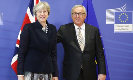 Theresa May meets Jean-Claude Juncker in Brussels