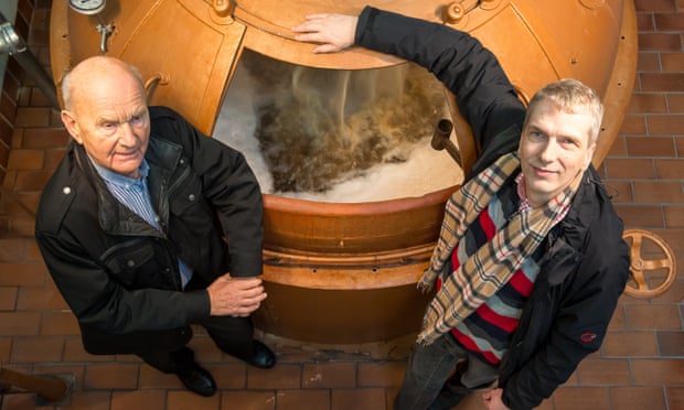 Stefan Fritsche with his father, Helmut, at their monastery brewery, Klosterbrauerei Neuzelle.