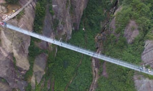 Located in China’s Hunan Province, the attraction is the first high altitude glass bridge in the country and