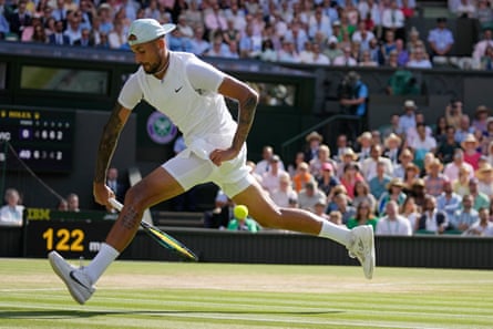 Nick Kyrgios in the Wimbledon final in 2022