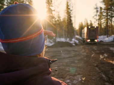 Aira watches as the truck leaves