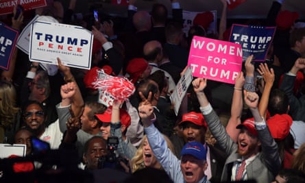 Trump supporters cheering the then Republican presidential nominee in 2016.