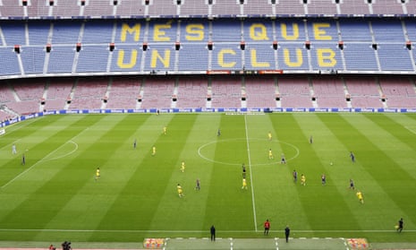 Barcelona’s game against Las Palmas takes place behind closed doors at the Camp Nou.