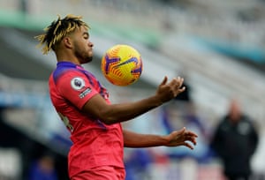 Chelsea’s Reece James controls the ball.