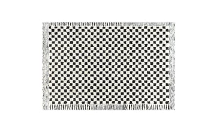 H&M Livabliss 160x213cm Scandi Modern High Pile Checkered Area Rug