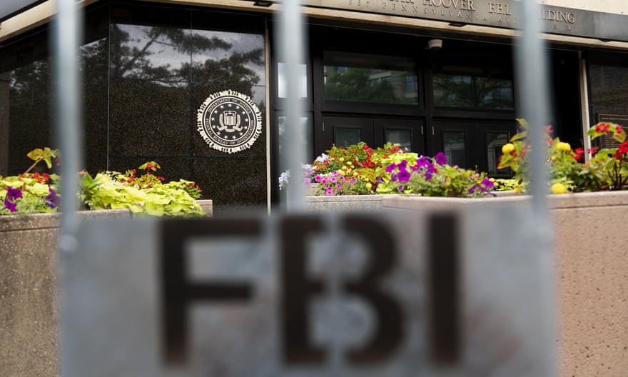 FBI headquarters seen behind security fencing in Washington, DC.
