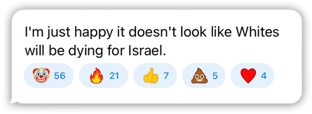 a social media post with multiple emoji reactions