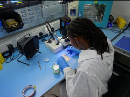 A student at using specialist equipment at Silverstone UTC