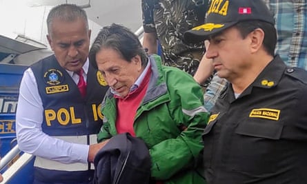 Peru’s former president Alejandro Toledo escorted by police
