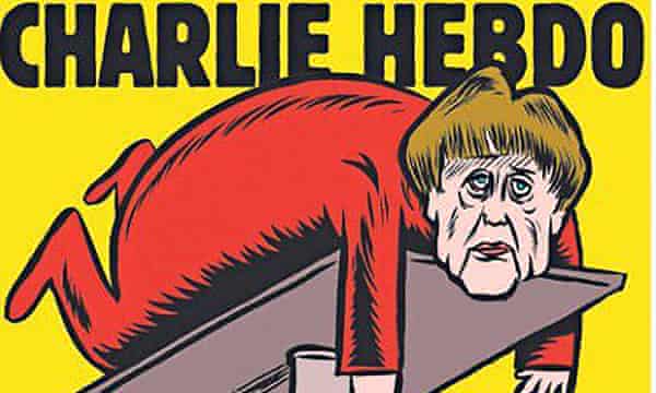 Charlie Hebdo Puts Broken Down Angela Merkel On Cover Of First German Edition Media The Guardian