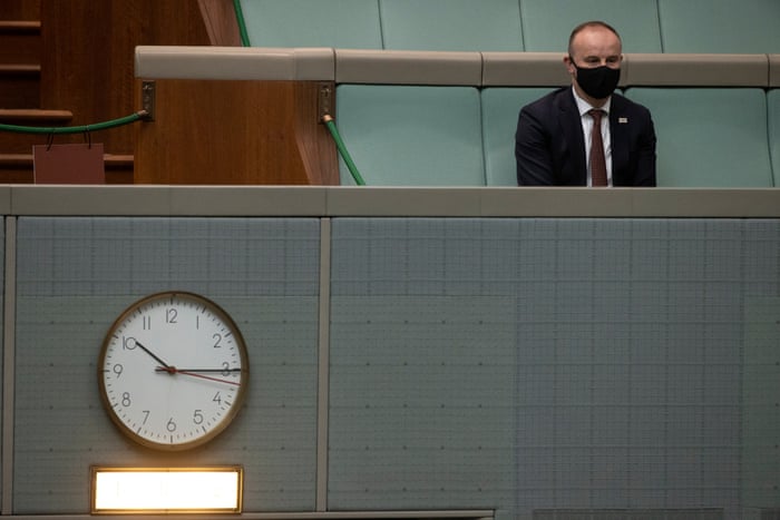 ACT Chief Minister Andrew Barr watches the Restoring Territory rights Bill being introduced into the House of Representatives