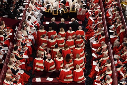 Members of the House of Lords during the state opening of parliament by Queen Elizabeth II