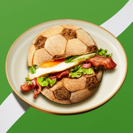 A football-shaped sandwich