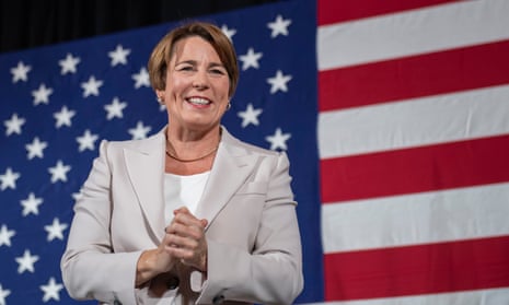 Governor-elect Maura Healey arrives ahead of delivering a victory speech at the Fairmont Copley Hotel in Boston, Massachusetts, on Tuesday night.