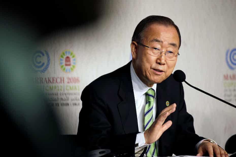 Ban Ki-moon at the UN climate talks in Marrakech, Morocco. ‘What was once unthinkable has become unstoppable.’
