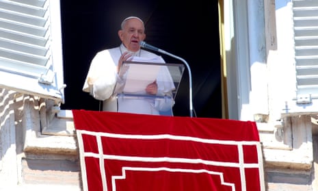 Pope Francis speaking in St Peter’s Square on Sunday