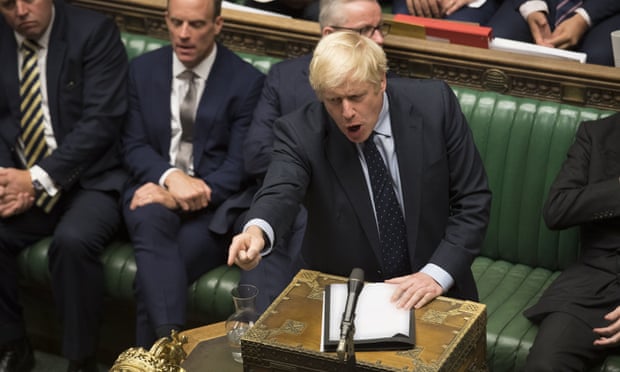 Boris Johnson speaks in the House of Commons on 3 September.