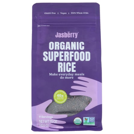Una bolsa de arroz superalimento orgánico Jasberry