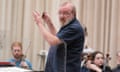 Martyn Brabbins rehearsing with English National Opera Orchestra at the Henry Wood Hall in London.