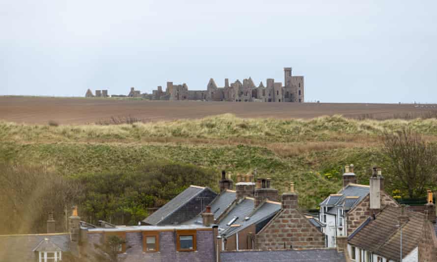 Slains Castle dominates the skyline from Cruden Bay.