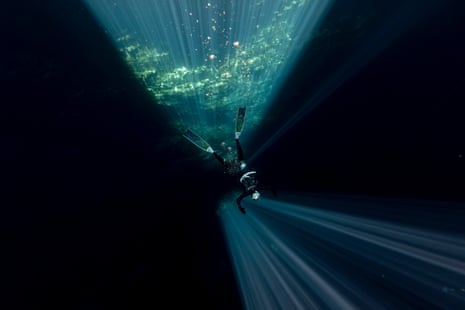 A free diver at Kilsby sinkhole