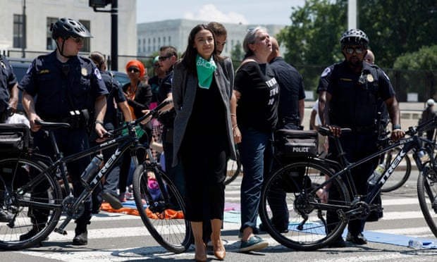 Alexandria Ocasio-Cortez was one of the members of Congress detained after participating in a pro-choice protest. 