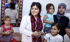 Baroness Warsi meets Syrian refugees in Hatay, Turkey, last month.