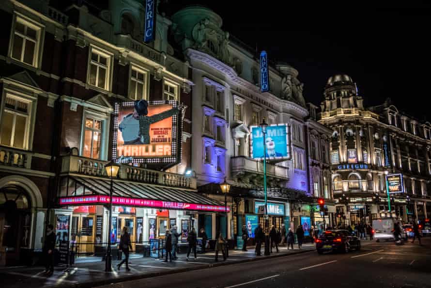 Theatres on Shaftesbury Avenue in London.