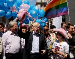 Johnson, Mayor of London, joins revellers taking part in the Pride London parade in 2008