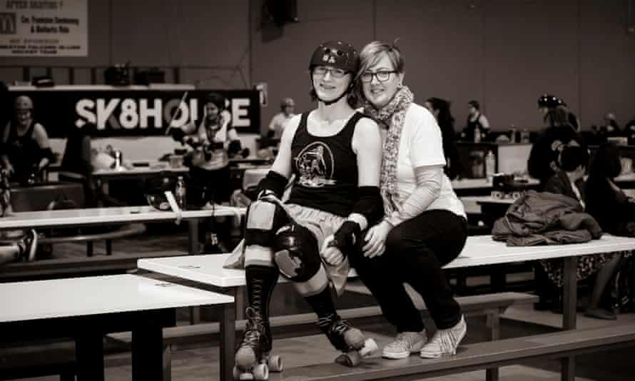 ‘We both felt we’d regret it if we didn’t give it a chance’ … Kate and Raya at a roller derby event in 2020.