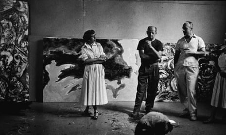 Jackson Pollock and his wife, Lee Krasner, in Pollock’s East Hamptons studio.