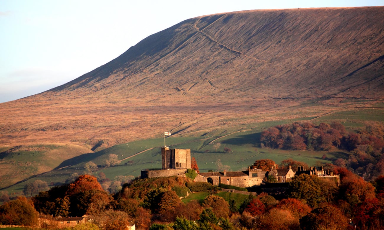 Pendle Hill and Clitheroe Castle.