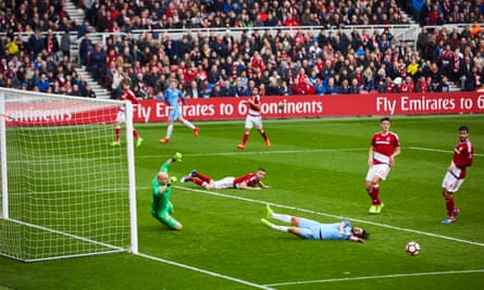 Manchester City chance in the FA Cup quarter-final at Middlesbrough