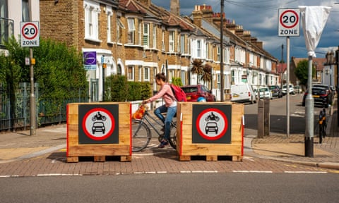 A new low-traffic neighbourhood area in Tooting, London, August, 2020