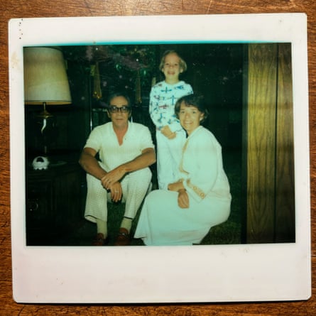 John Sprague with his parents in his childhood home in California.