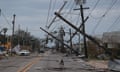 A street strewn with downed power lines after Hurricane Laura passed through the area on 27 August 2020 in Lake Charles, Louisiana.