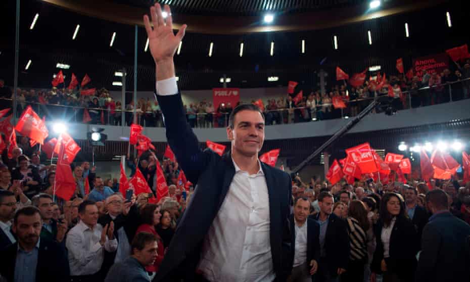 Spanish Prime Minister and candidate for the Spanish Socialist PSOE party Pedro Sanchez