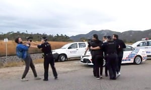 French journalist Hugo Clément and his film crew are arrested by Australian police after filming an anti-Adani protest at the entrance to the Abbot Point coal-loading facility in north Queensland on 22 July.