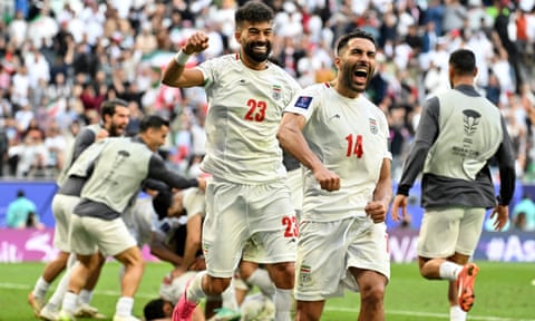 Iranâs players celebrate wildly at the final whistle as they end a 19-year wait for a victory over Japan