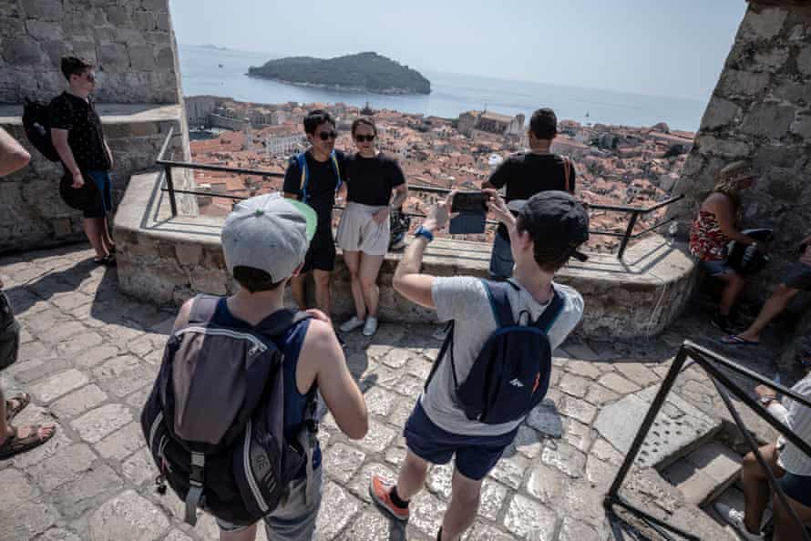 Time for selfies overlooking the Old City of Dubrovnik